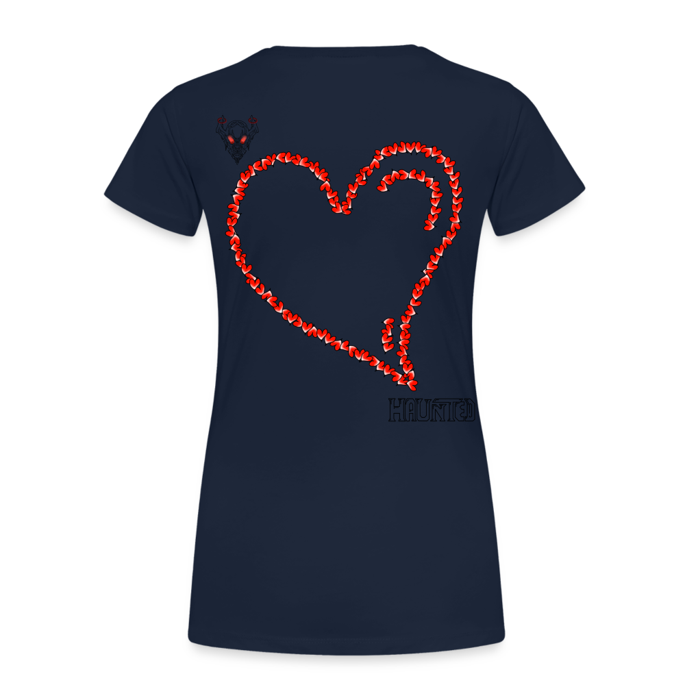 Woman T-Shirt Hearts Dark - Navy
