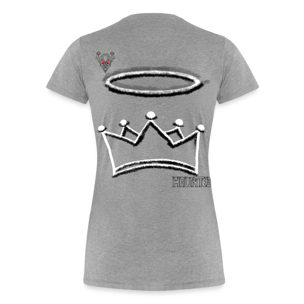 Woman T-Shirt Crown and Ring Dark - Grau meliert
