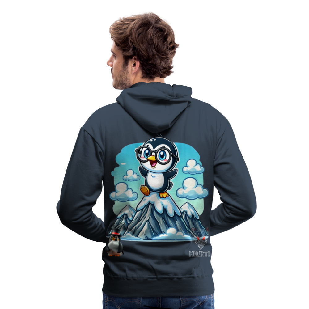Men Hoodie KasPenguin on Top - Navy