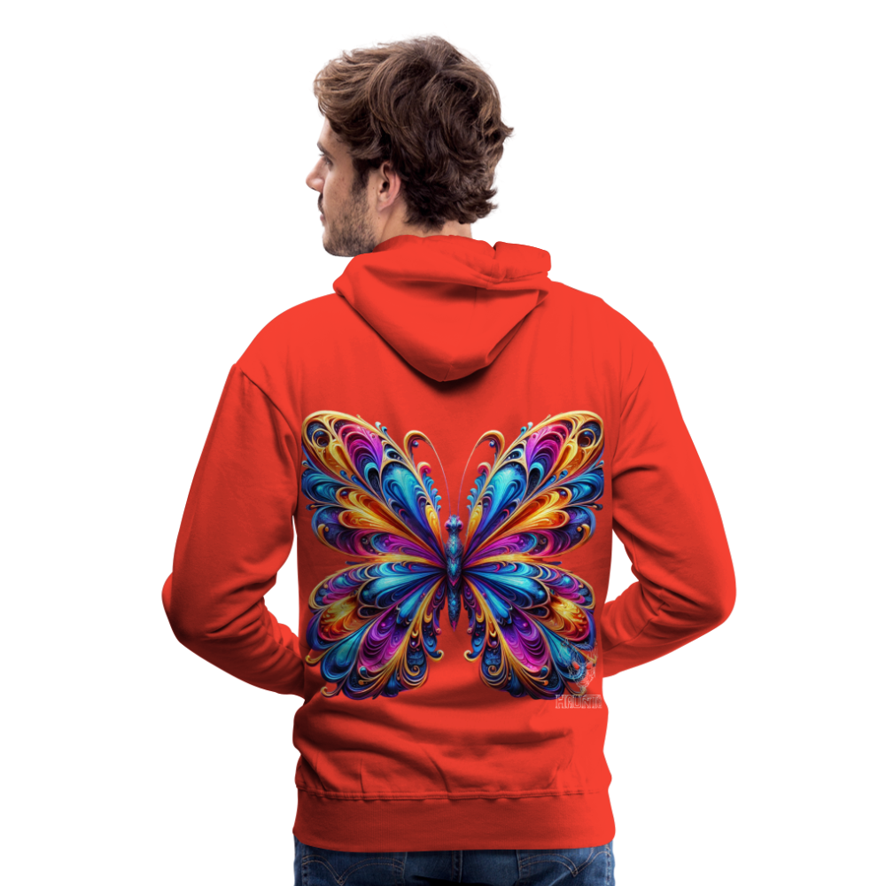 Men Hoodie Vibrant Butterfly Elegance - Rot