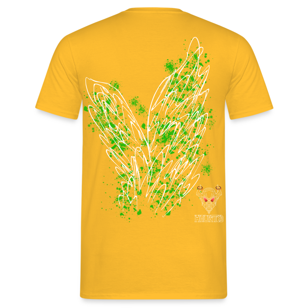 Men T-Shirt Green Wings - Gelb