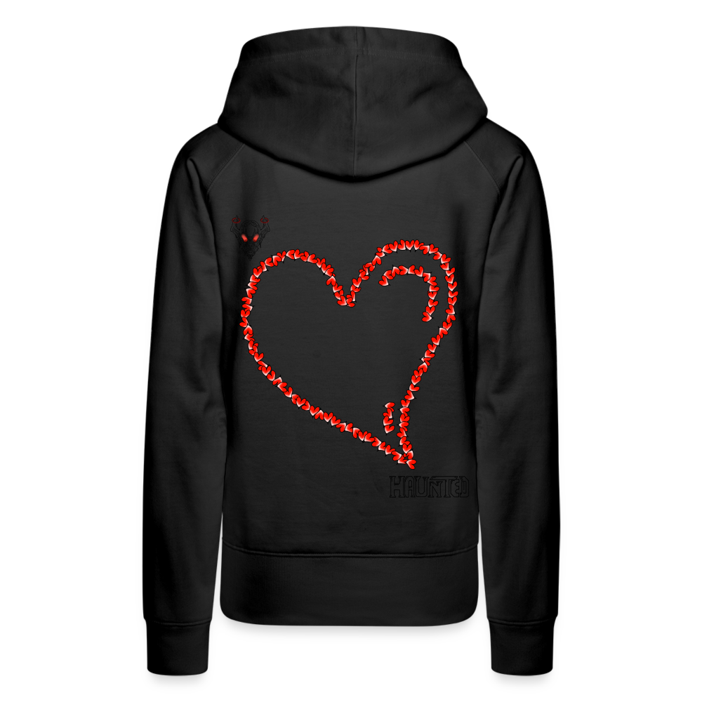 Woman Hoodie Hearts Dark - Schwarz