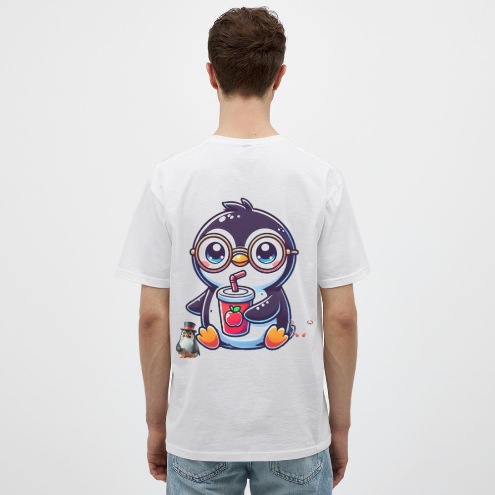 Men T-Shirt KasPenguin with Drink - Weiß