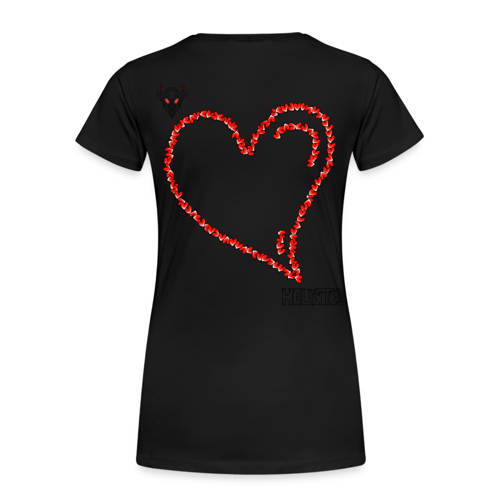Woman T-Shirt Hearts Dark - Schwarz