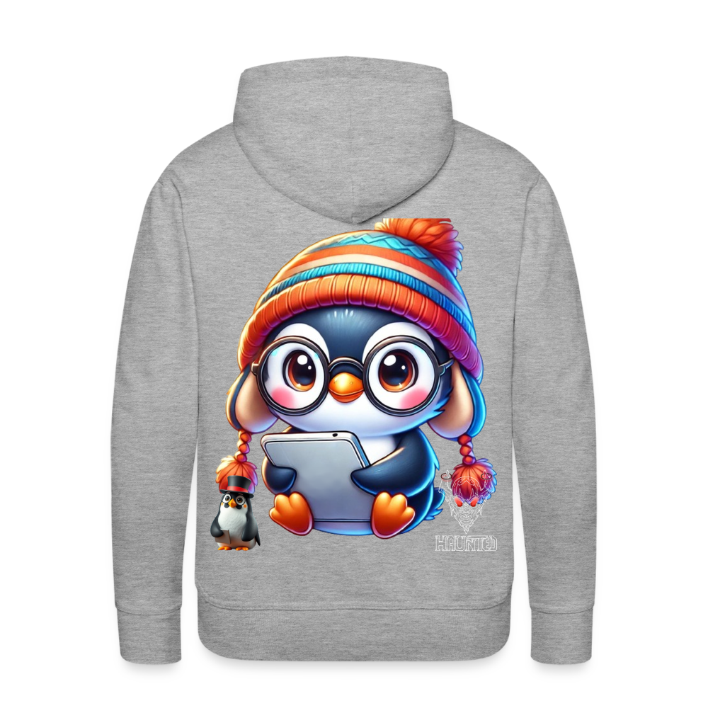 Men Hoodie KasPenguin with Pad - Grau meliert