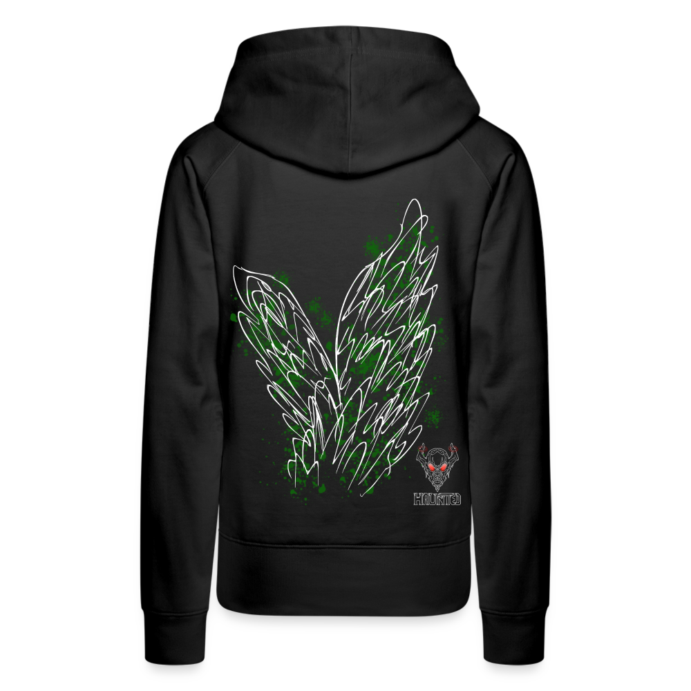 Women Hoodie Dark Green Wings - Schwarz