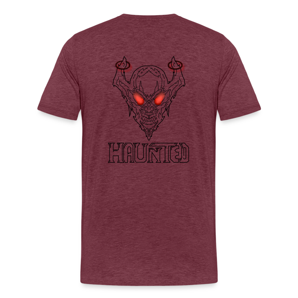 Men T-Shirt Deamon Black - Bordeauxrot meliert