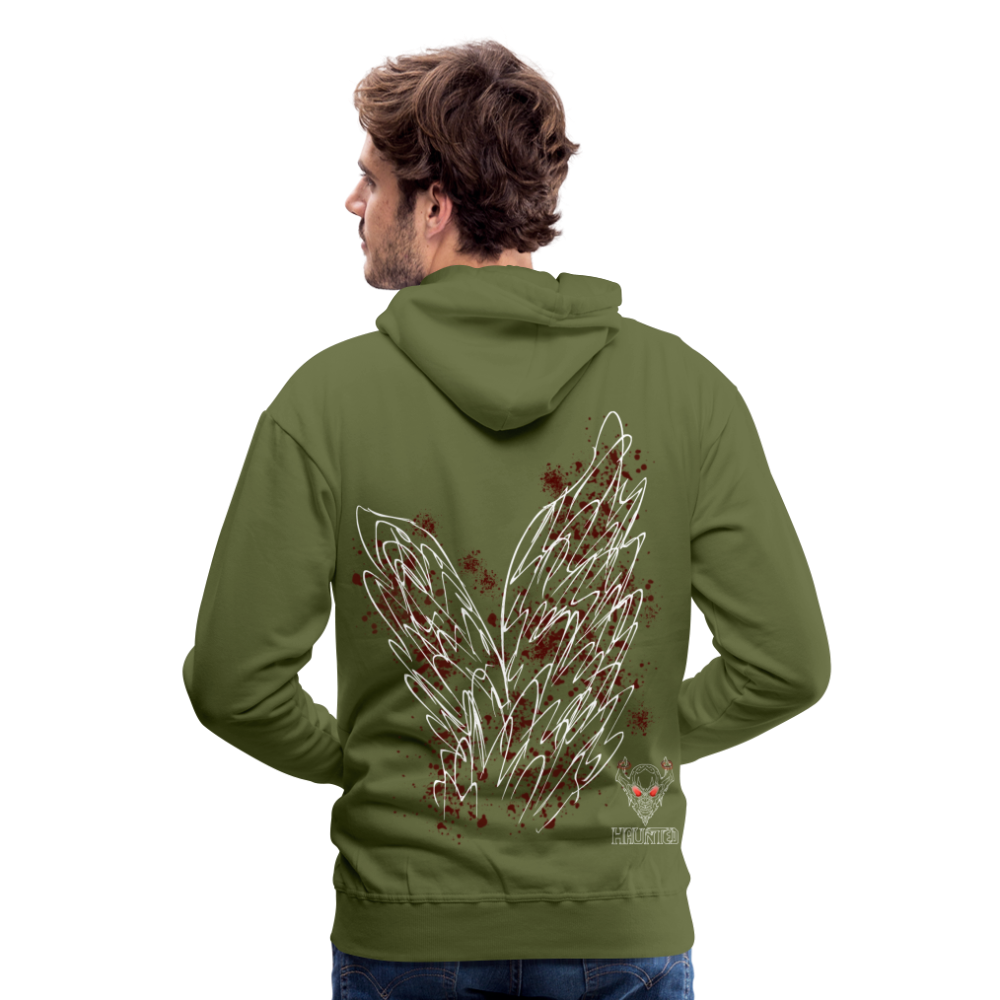 Men Hoodie Dark Red Wings - Olivgrün