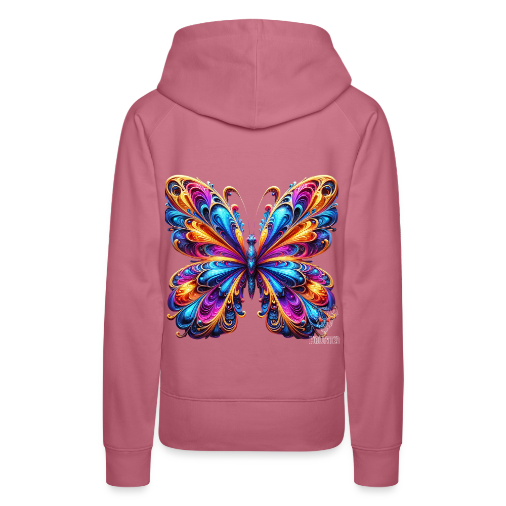Woman Hoodie Vibrant Butterfly Elegance - Malve