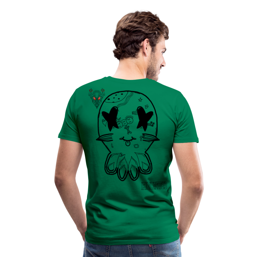 Man T-Shirt Ghost Doodle Dark - Kelly Green
