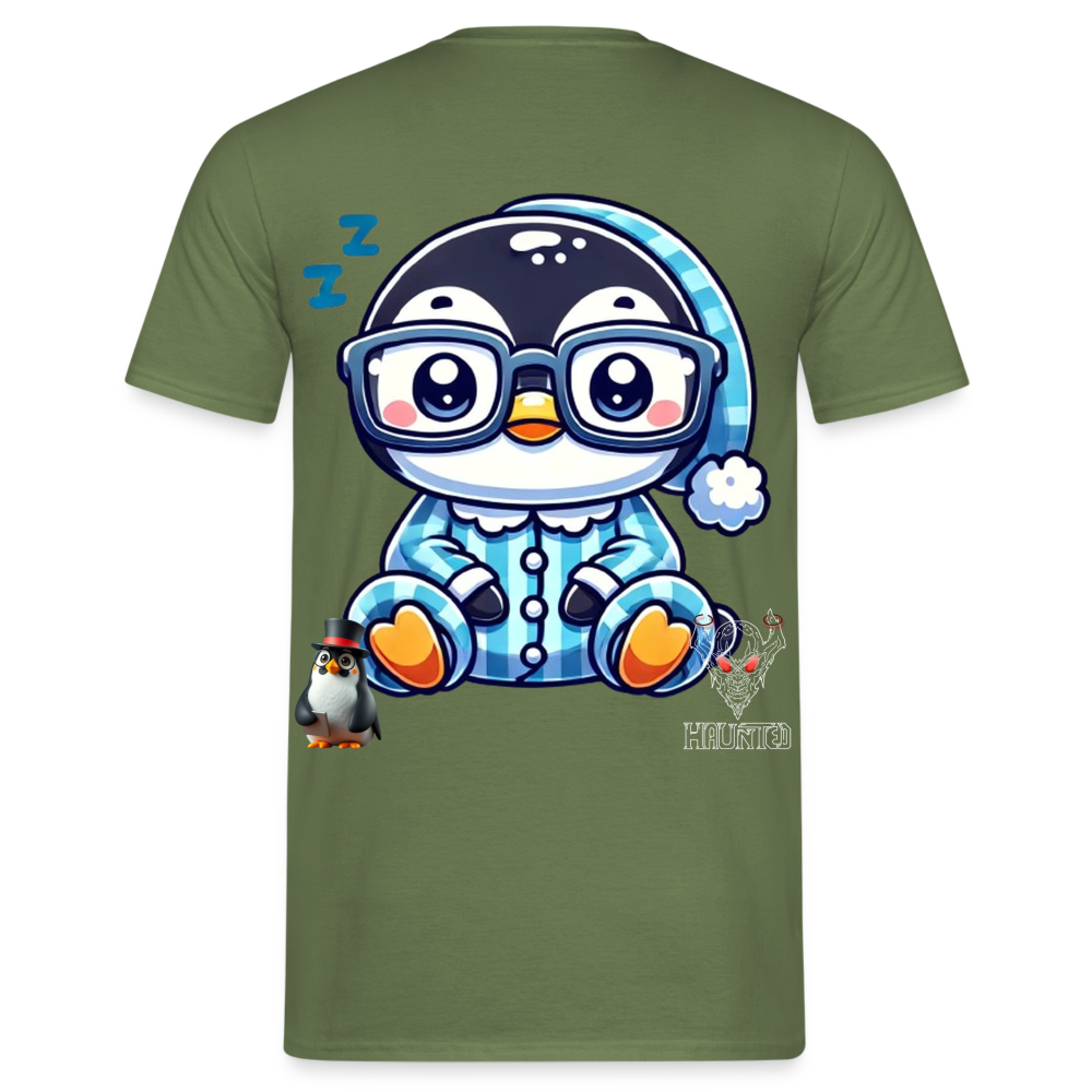 Men T-Shirt KasPenguin in Pyjama - Militärgrün
