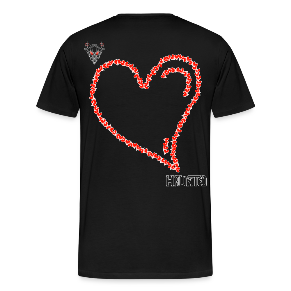 Man T-Shirt Hearts Light - Schwarz