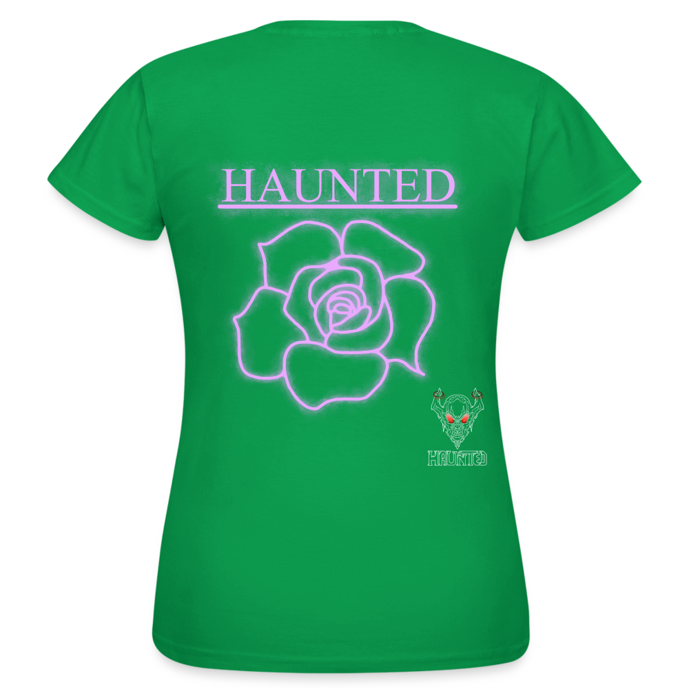 Women T-Shirt Light Pink Neon Rose - Kelly Green