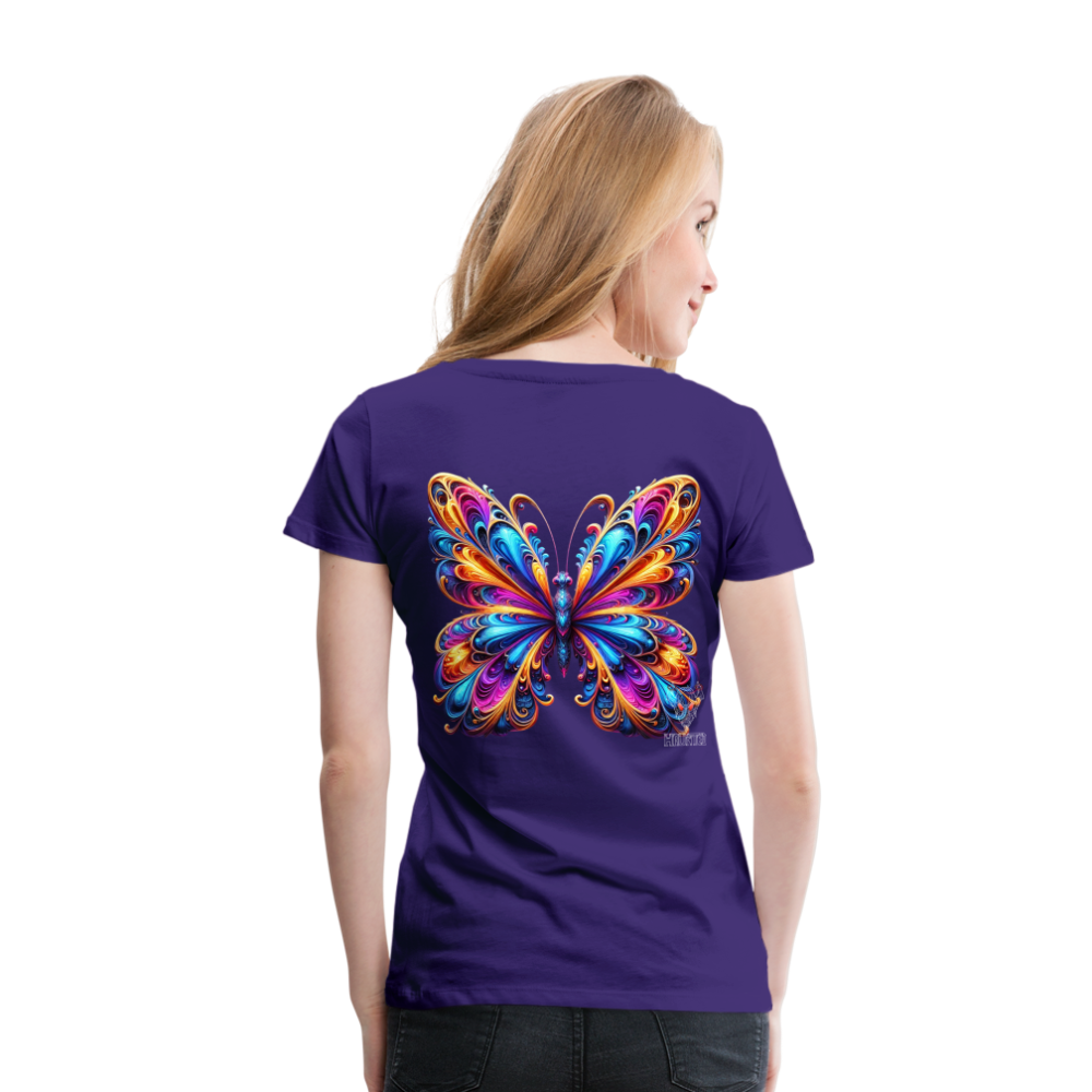 Woman T-Shirt Vibrant Butterfly Elegance - Lila