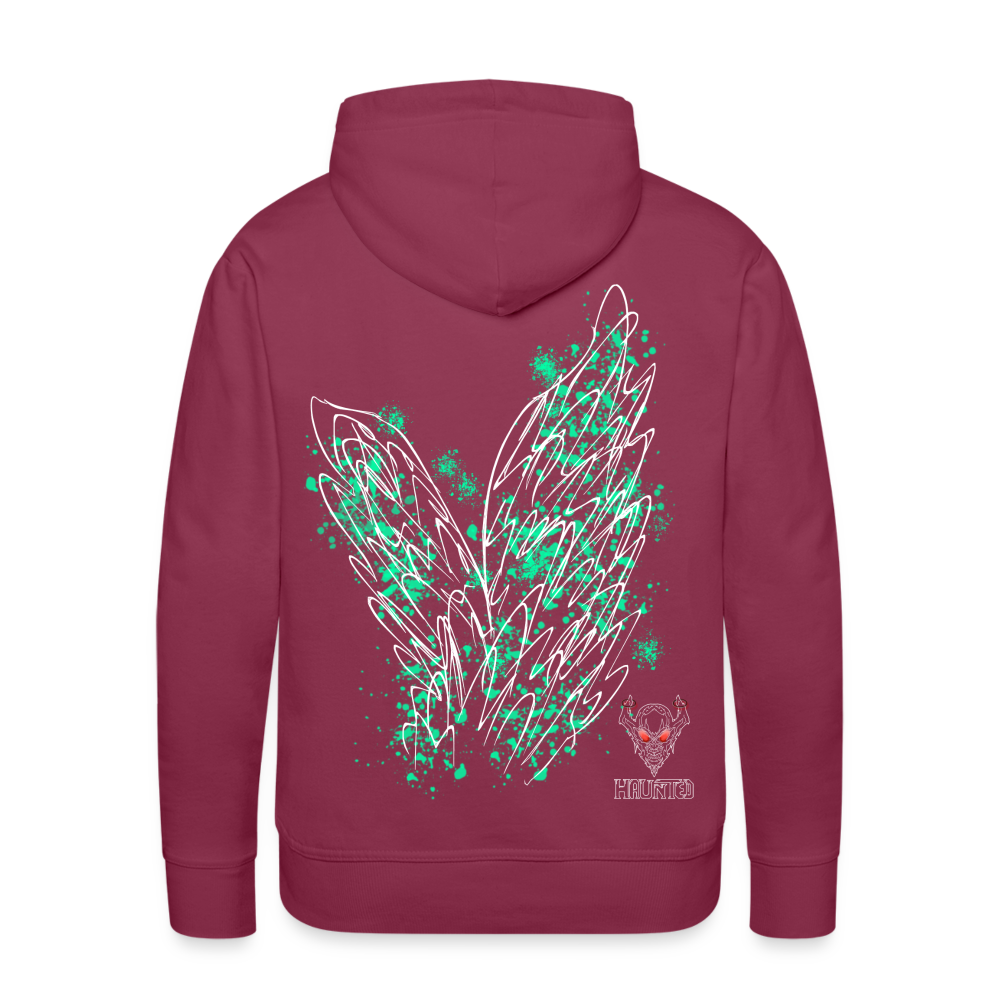 Men Hoodie Turquoise Wings - Bordeaux