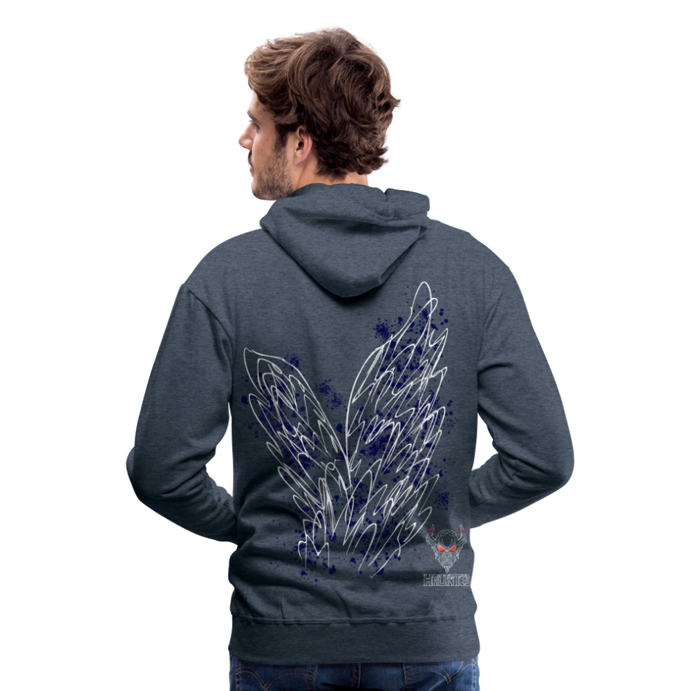 Men Hoodie Dark Blue Wings - Jeansblau