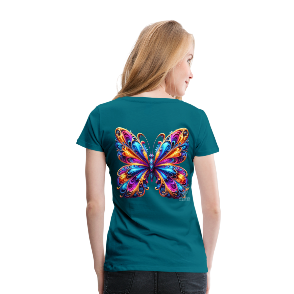Woman T-Shirt Vibrant Butterfly Elegance - Divablau