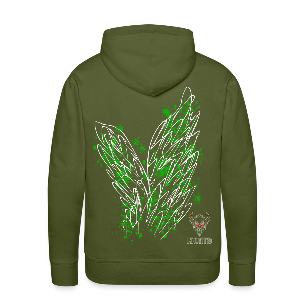 Men Hoodie Green Wings - Olivgrün