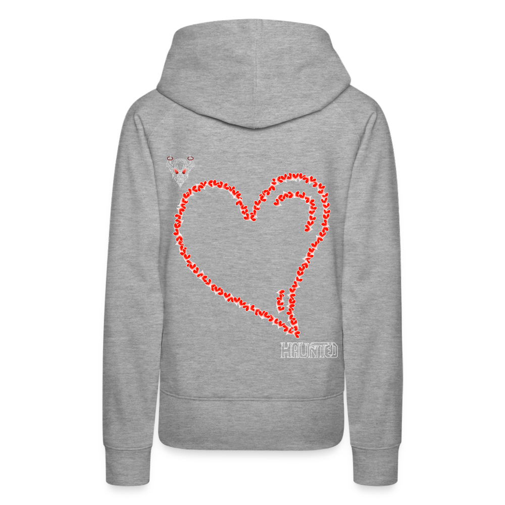 Woman Hoodie Hearts Light - Grau meliert