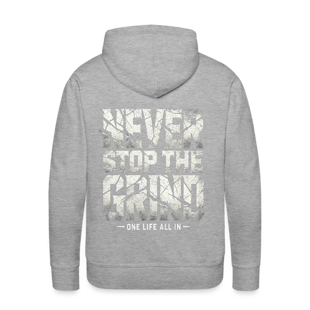 Men Hoodie Never Stop The Grind - Grau meliert