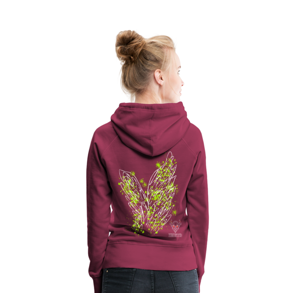 Women Hoodie Poison Green Wings - Bordeaux