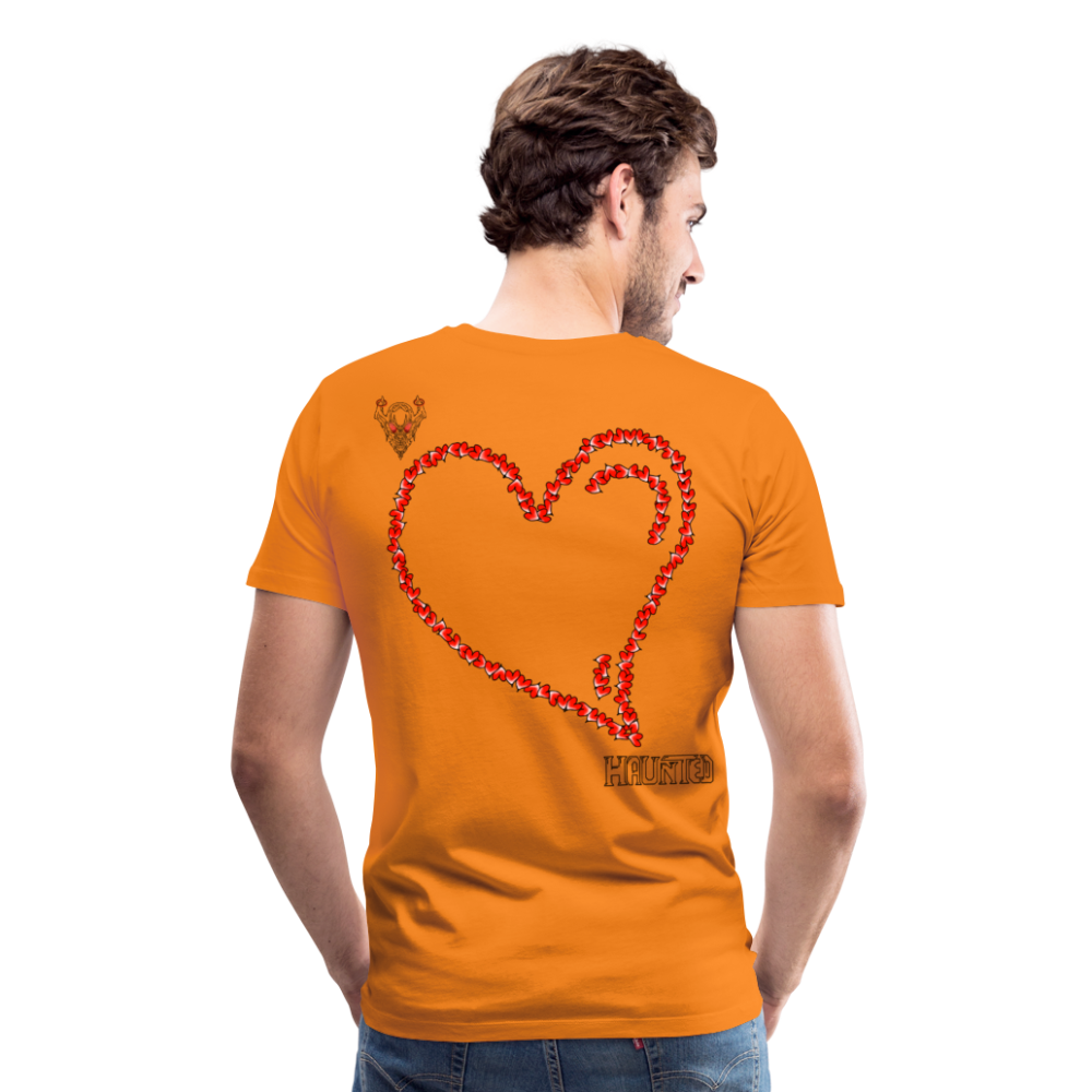 Man T-Shirt Hearts Dark - Orange