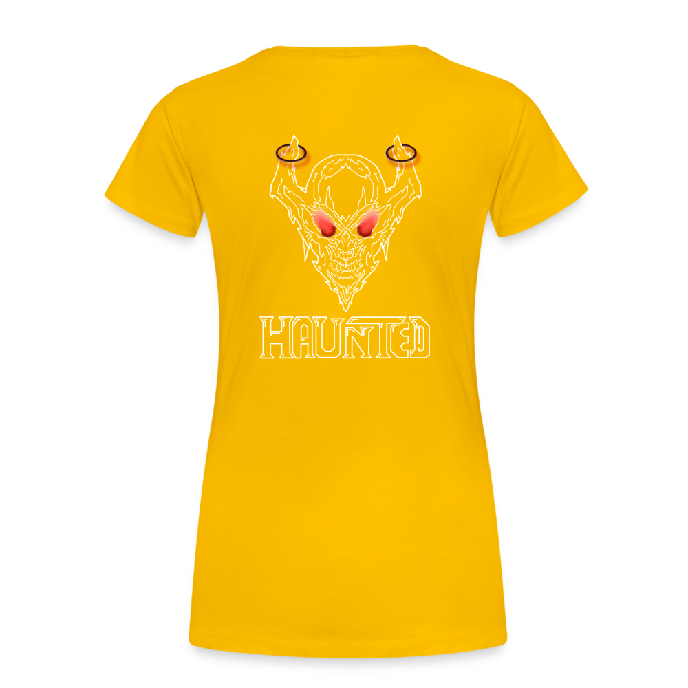 Women T-Shirt Deamon White - Sonnengelb