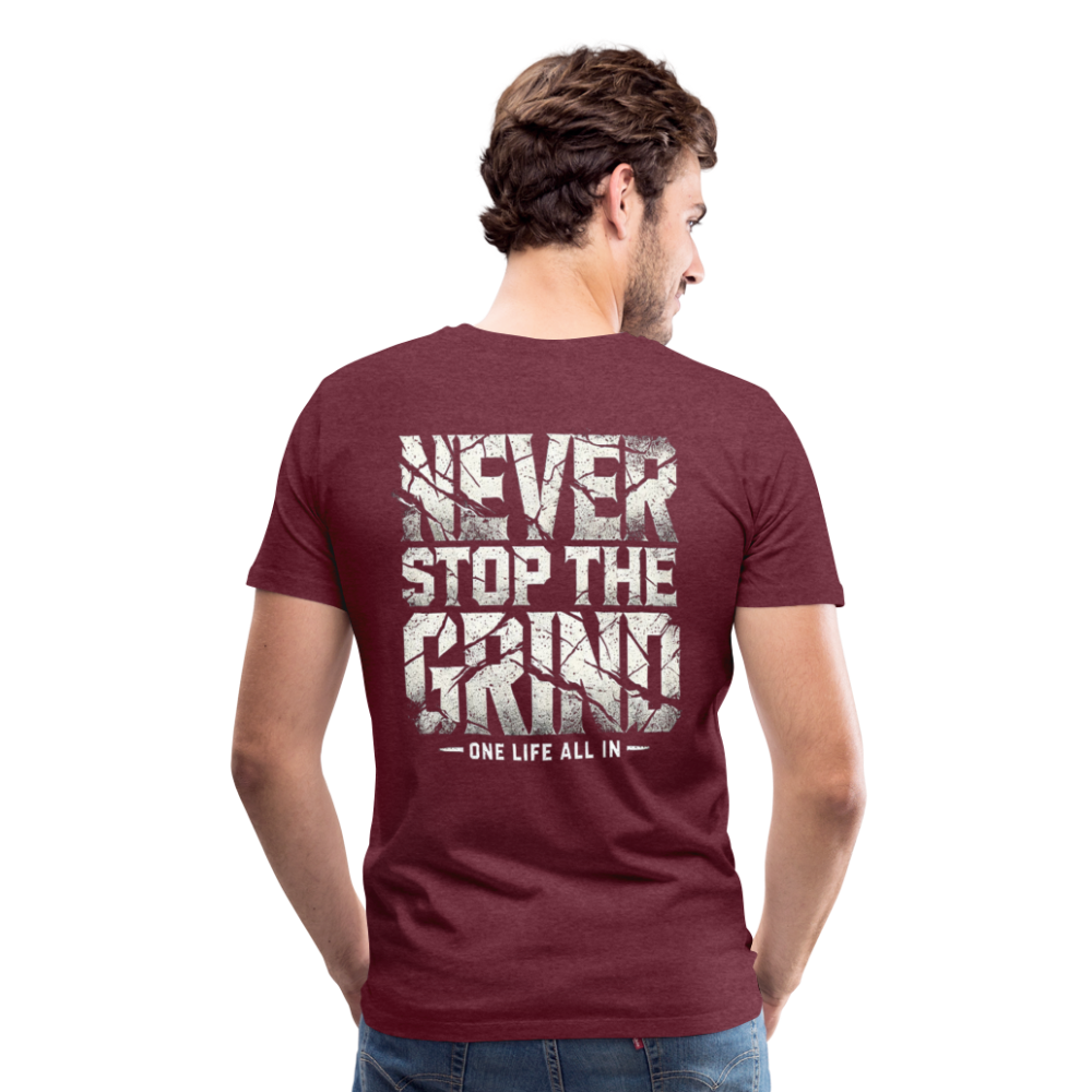 Men T-Shirt Never Stop The Grind - Bordeauxrot meliert
