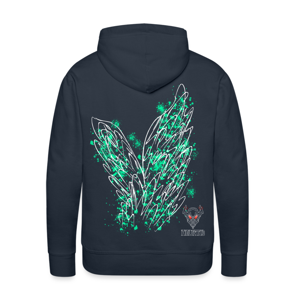 Men Hoodie Turquoise Wings - Navy