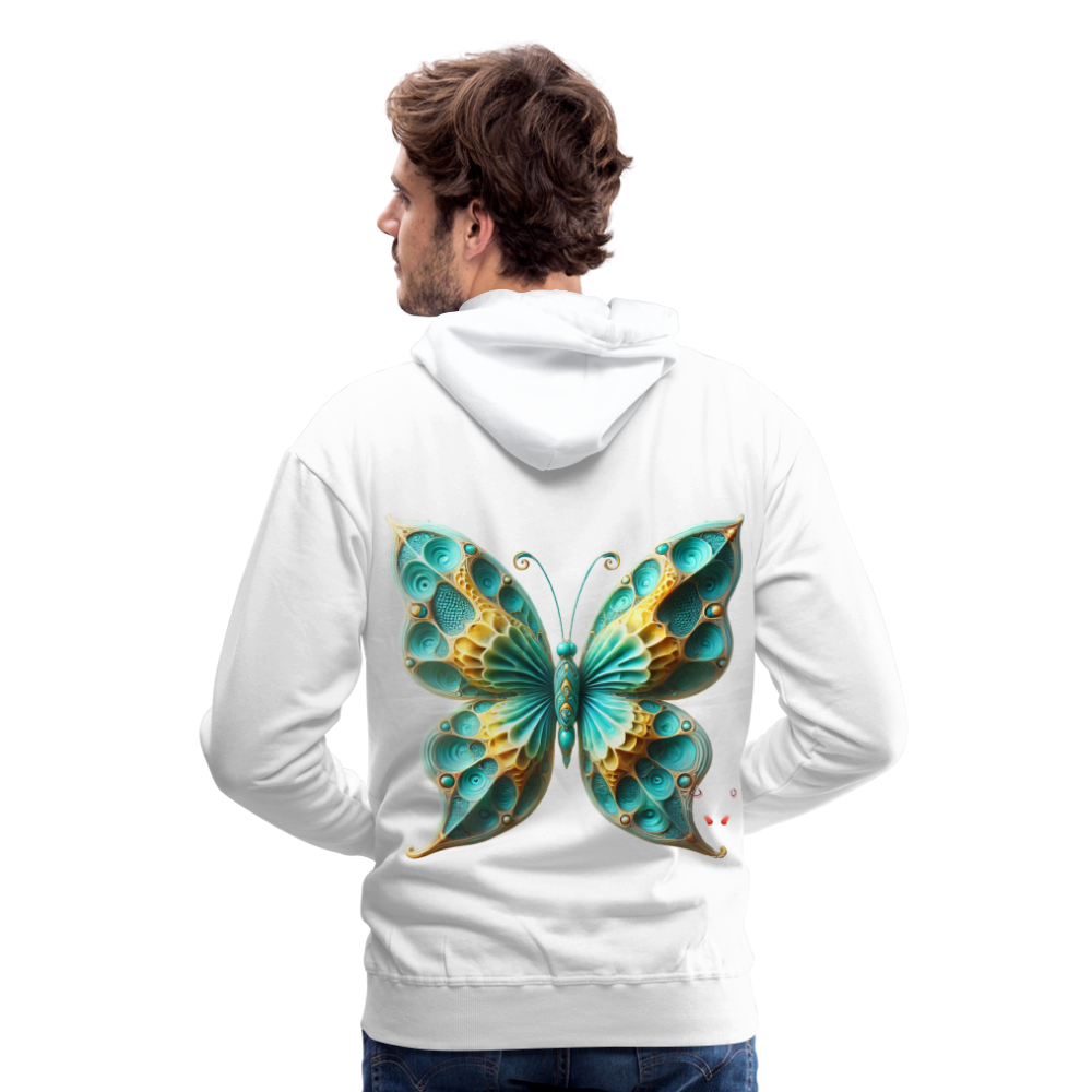 Men Hoodie Aqua Wing Symphony - Weiß