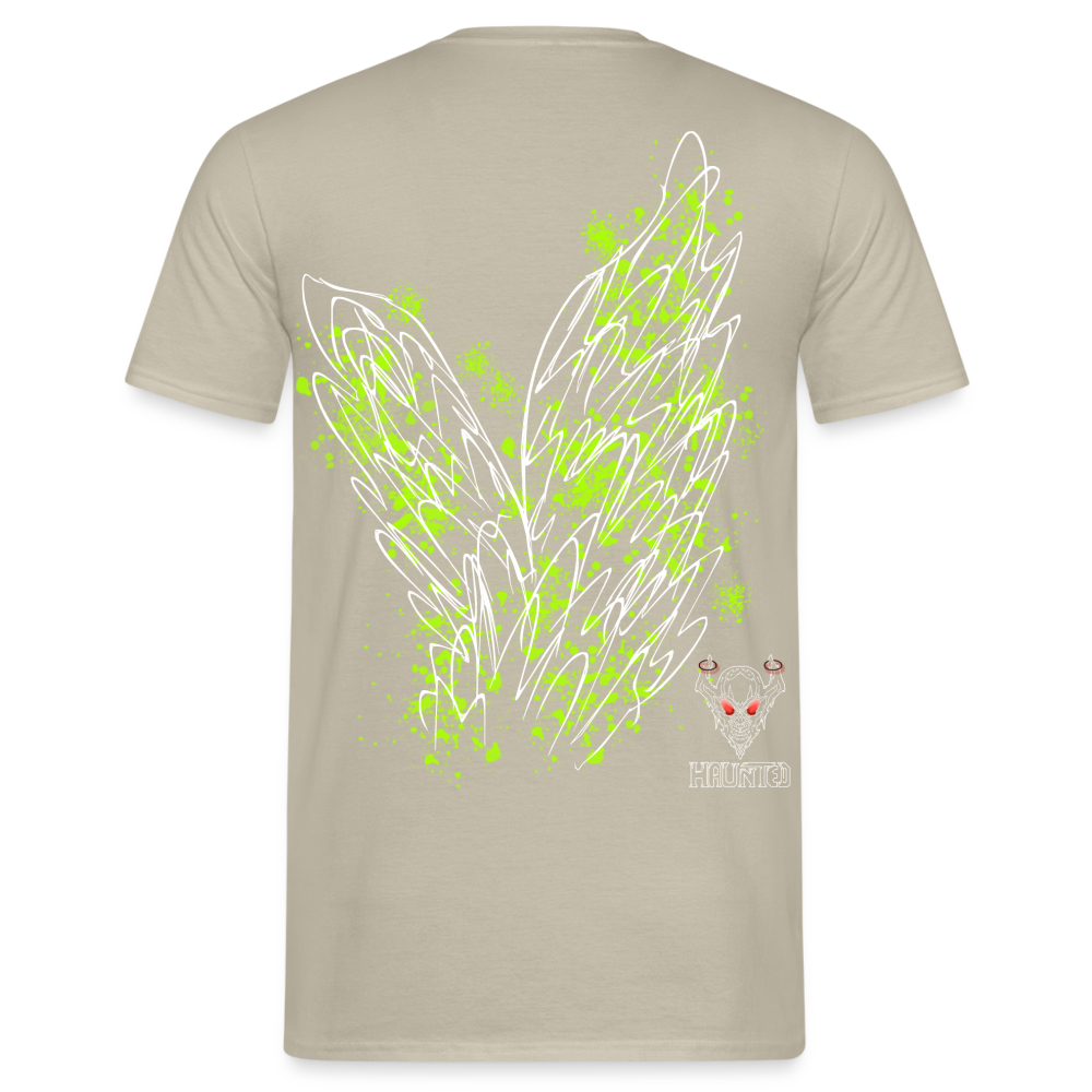 Men T-Shirt Poison Green Wings - Sandbeige