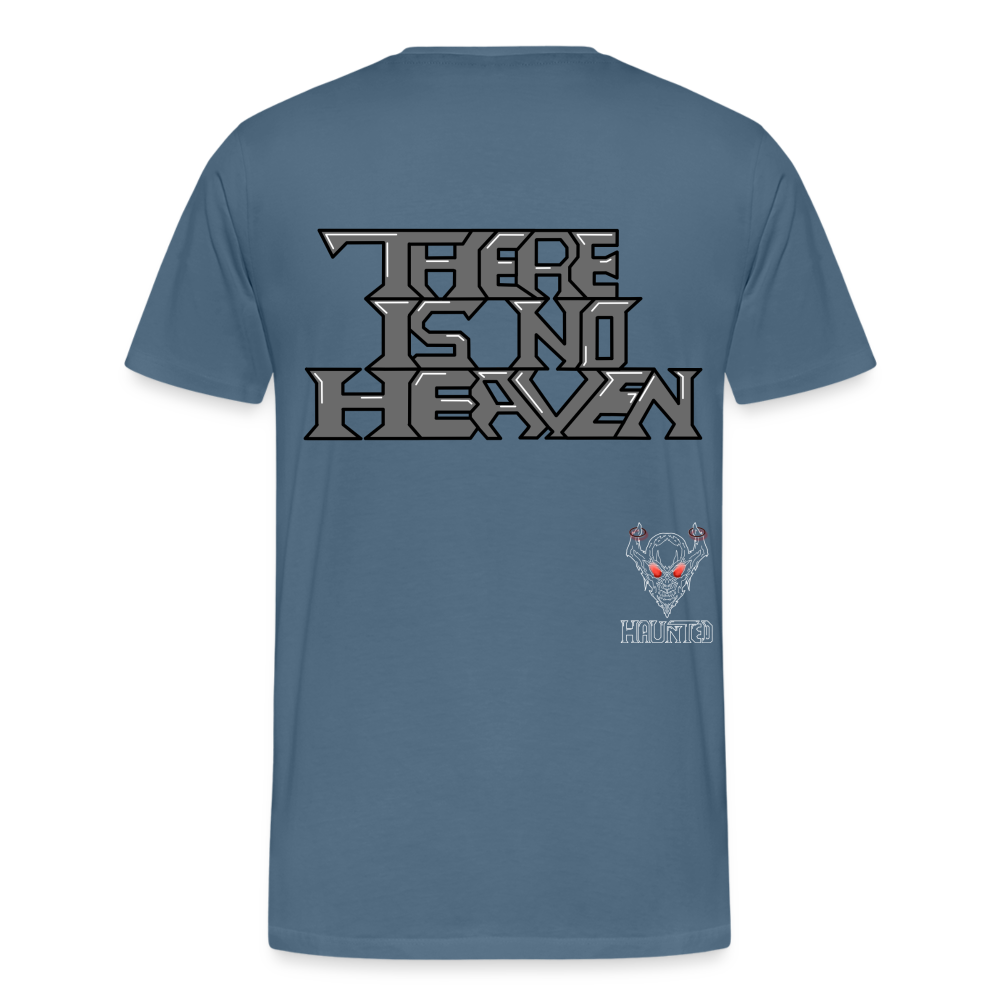 Men T-Shirt There Is No Heaven Text - Blaugrau