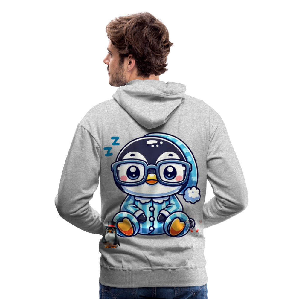 Men Hoodie KasPenguin in Pyjama - Grau meliert