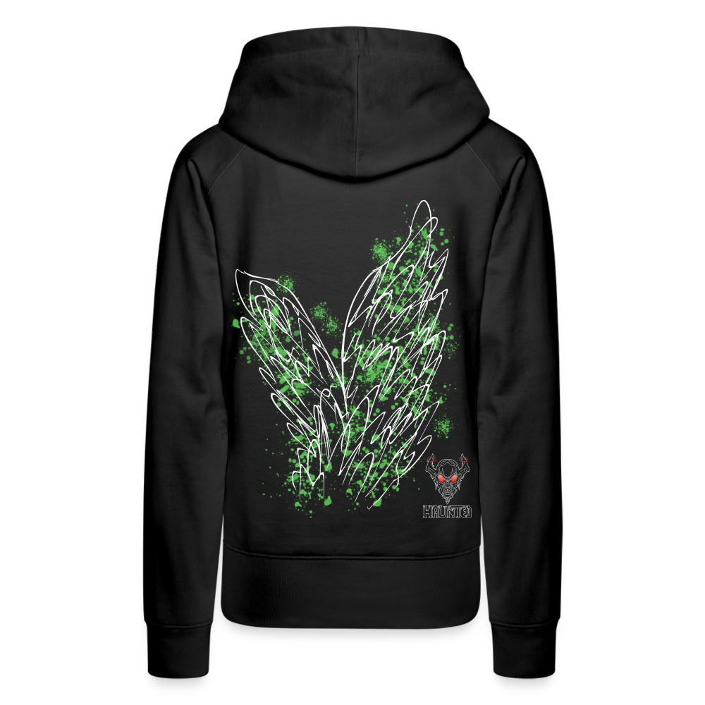 Women Hoodie Light Green Wings - Schwarz