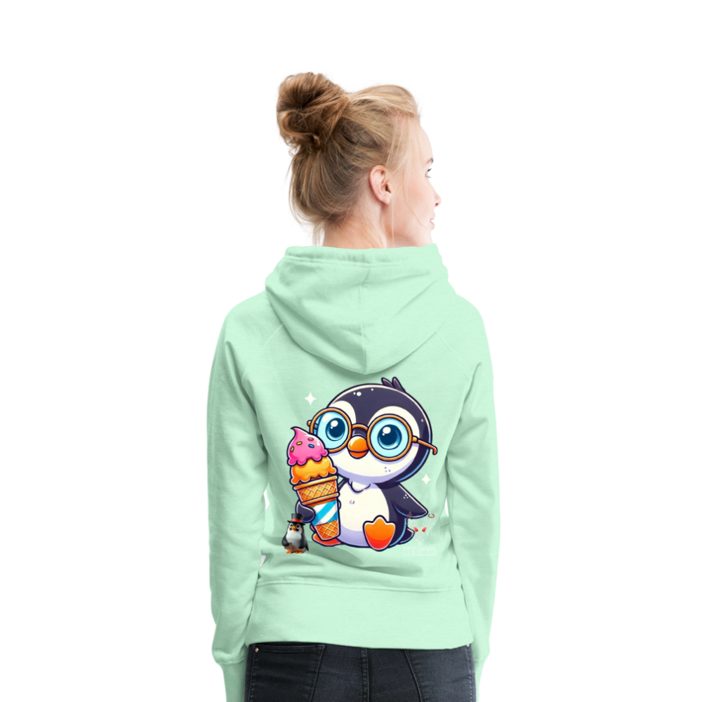 Women Hoodie KasPenguin with Ice - helles Mintgrün