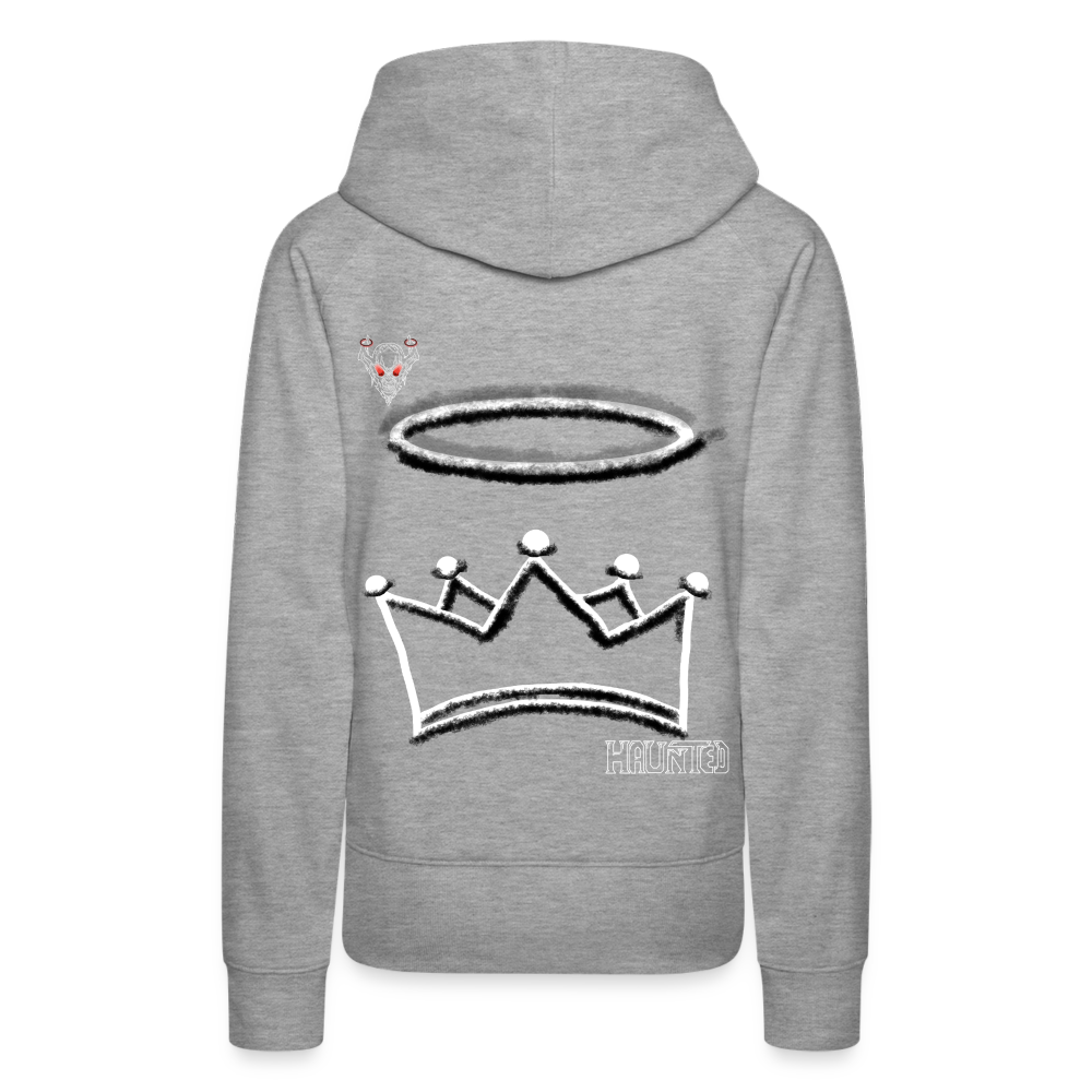 Woman Hoodie Crown and Ring Light - Grau meliert