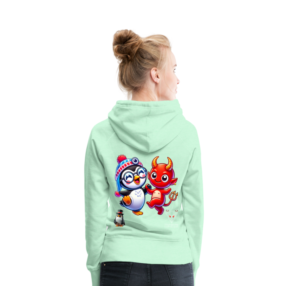 Women Hoodie Dancing with Devil - helles Mintgrün