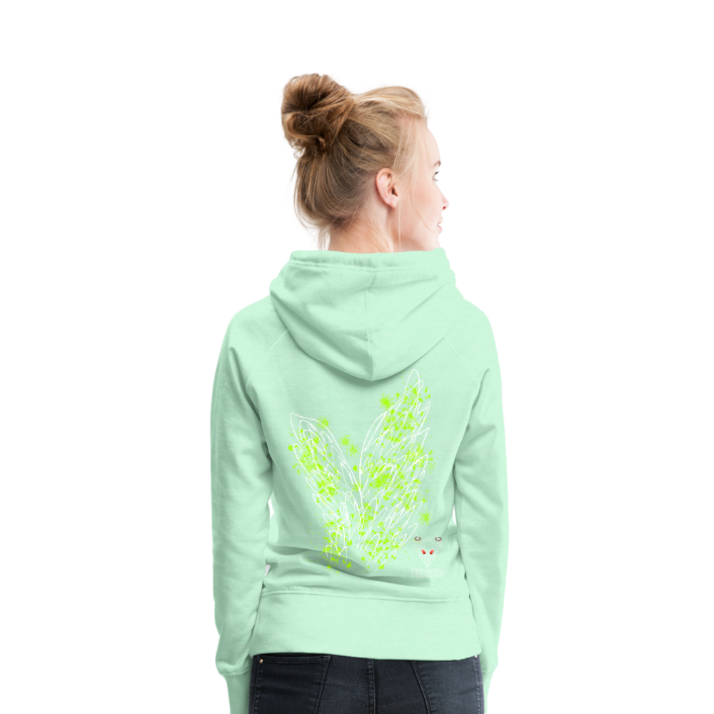 Women Hoodie Poison Green Wings - helles Mintgrün