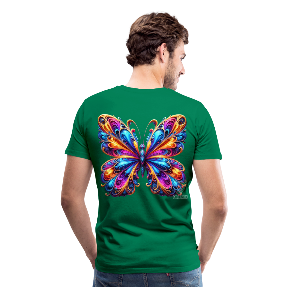 Men T-Shirt Vibrant Butterfly Elegance - Kelly Green