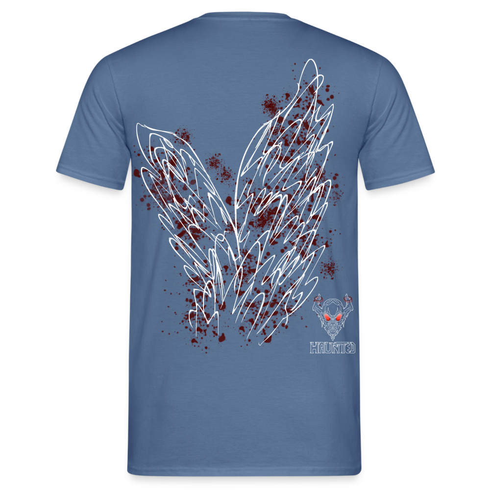 Men T-Shirt Dark Red Wings - Taubenblau