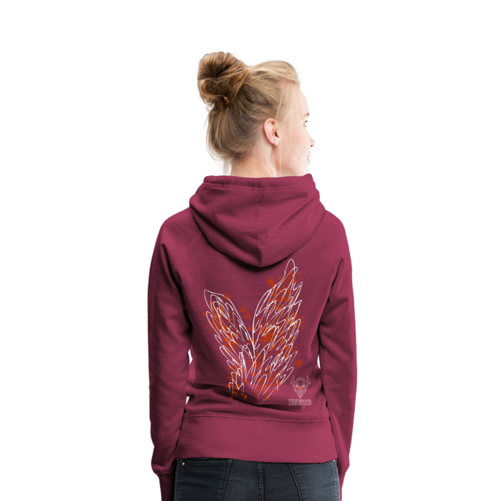 Women Hoodie Orange Wings - Bordeaux