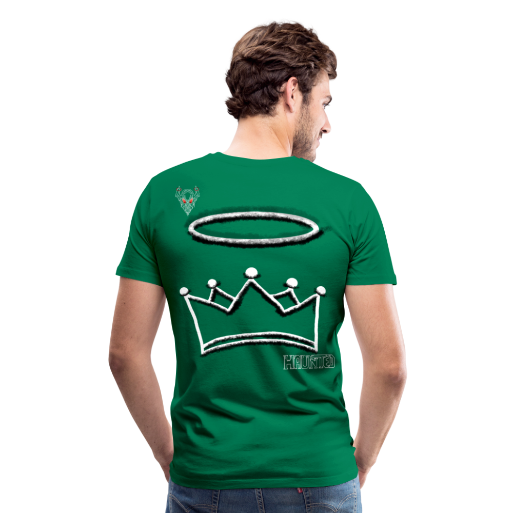 Man T-Shirt Crown and Ring Light - Kelly Green
