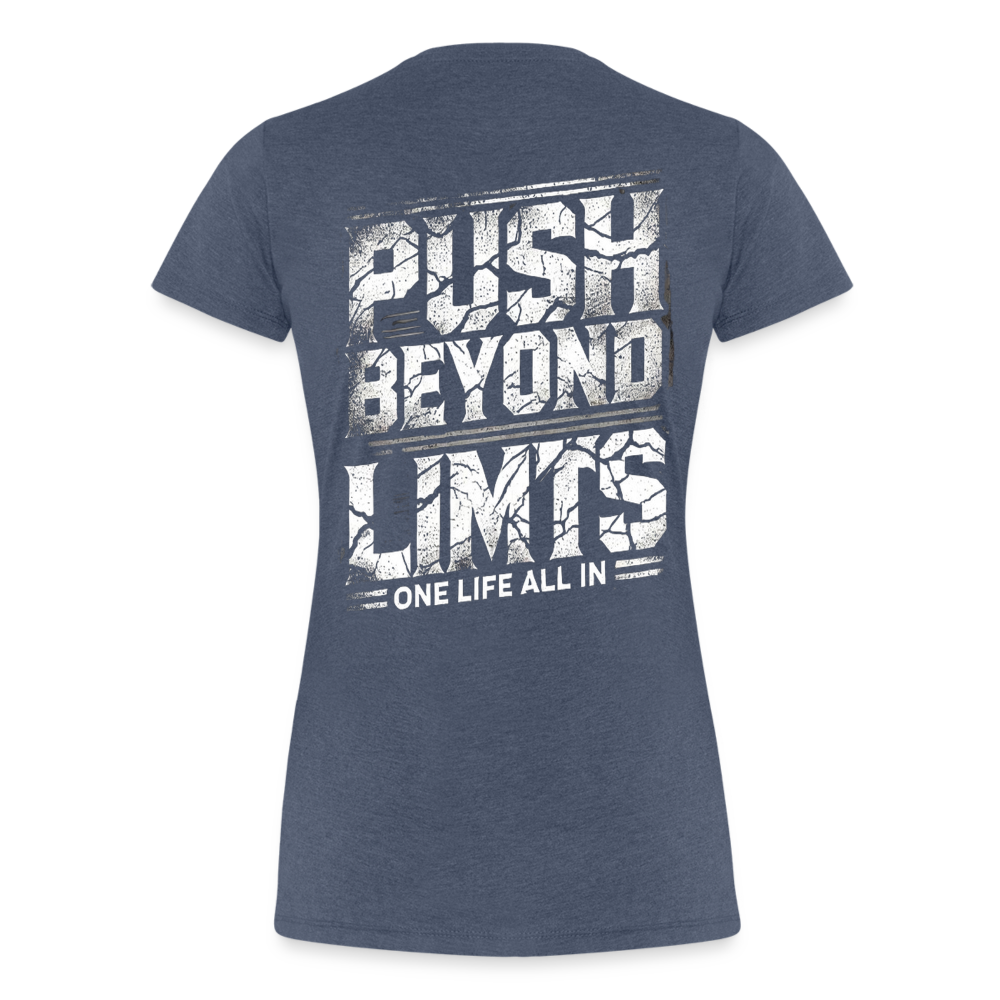 Women T-Shirt Push Beyond Limits - Blau meliert
