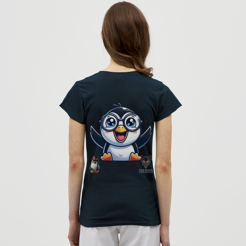 Women T-Shirt KasPenguin Happy - Navy