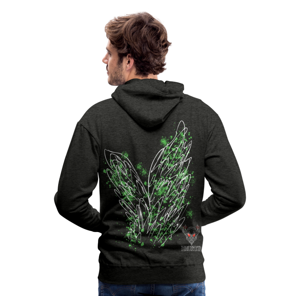 Men Hoodie Light Green Wings - Anthrazit