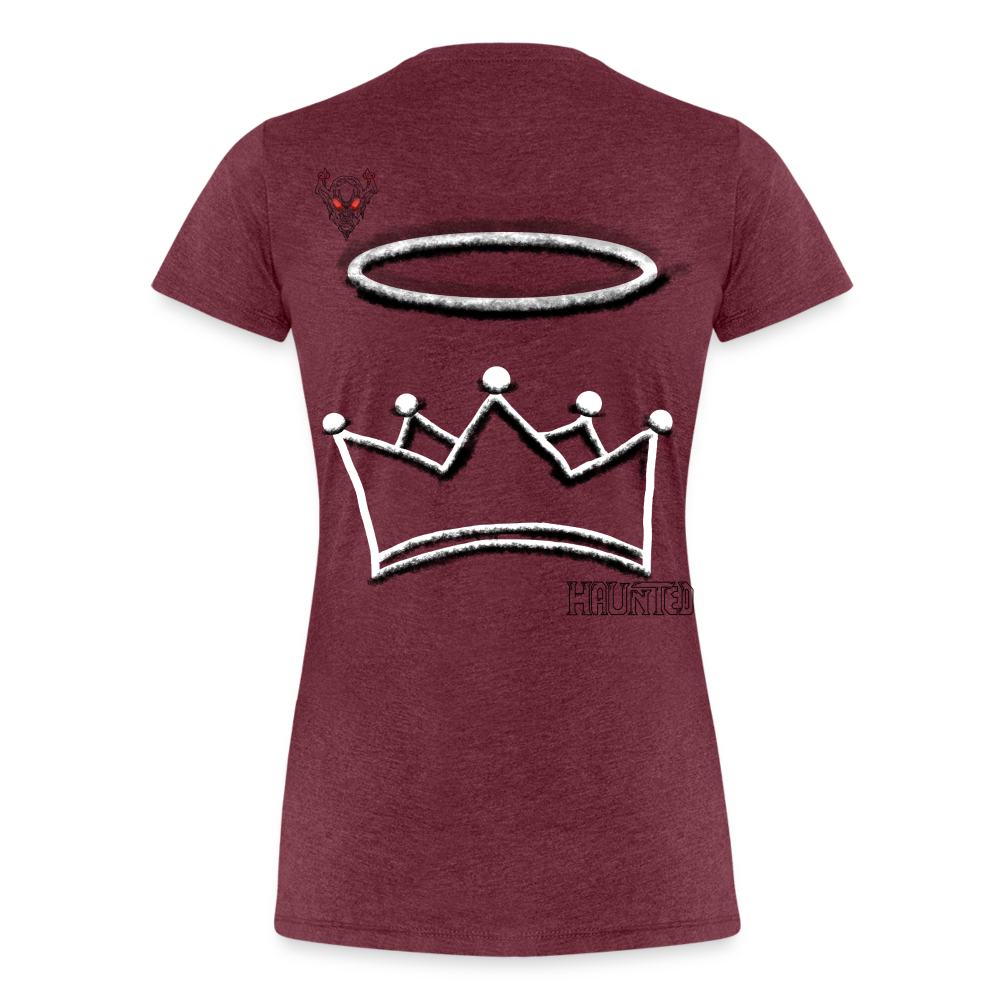 Woman T-Shirt Crown and Ring Dark - Bordeauxrot meliert