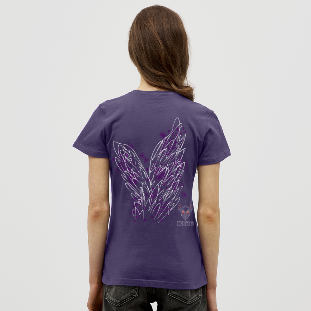 Women T-Shirt Purple Wings - Dunkellila