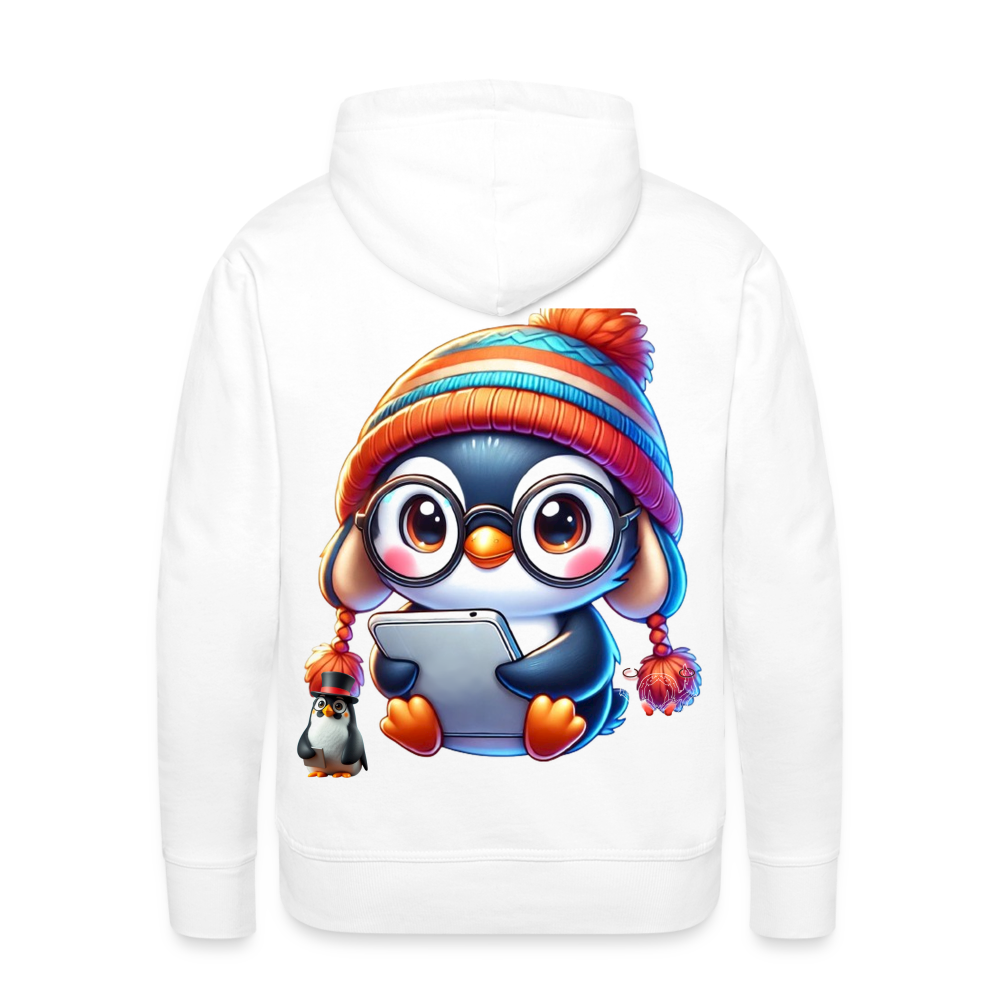 Men Hoodie KasPenguin with Pad - Weiß