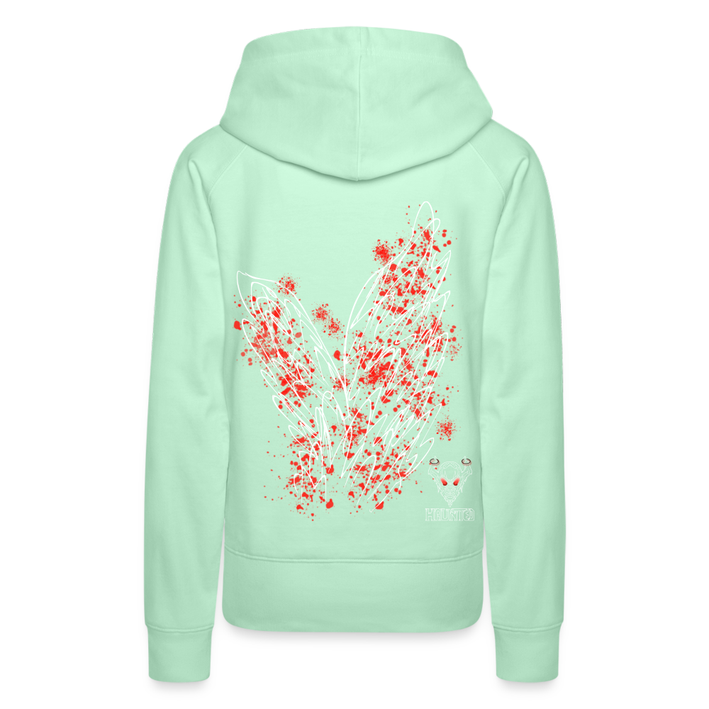 Women Hoodie Red Wings - helles Mintgrün