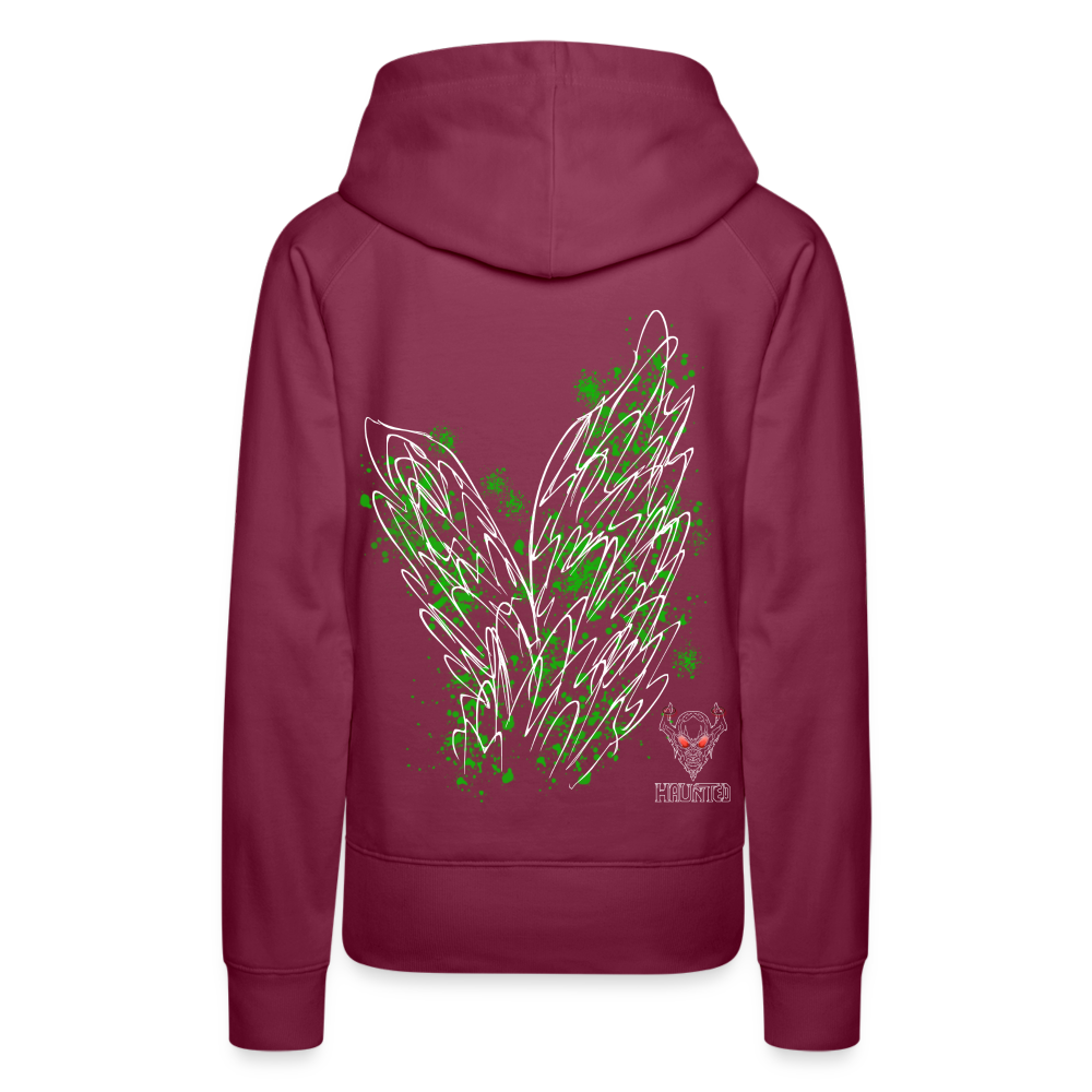 Women Hoodie Green Wings - Bordeaux